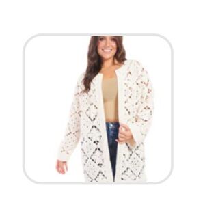 POL Cream Open Knit Cardigan